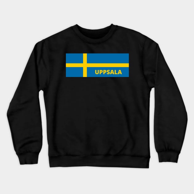 Uppsala City in Swedish Flag Crewneck Sweatshirt by aybe7elf